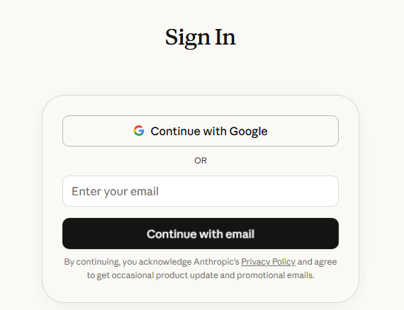 Sign In to Claude