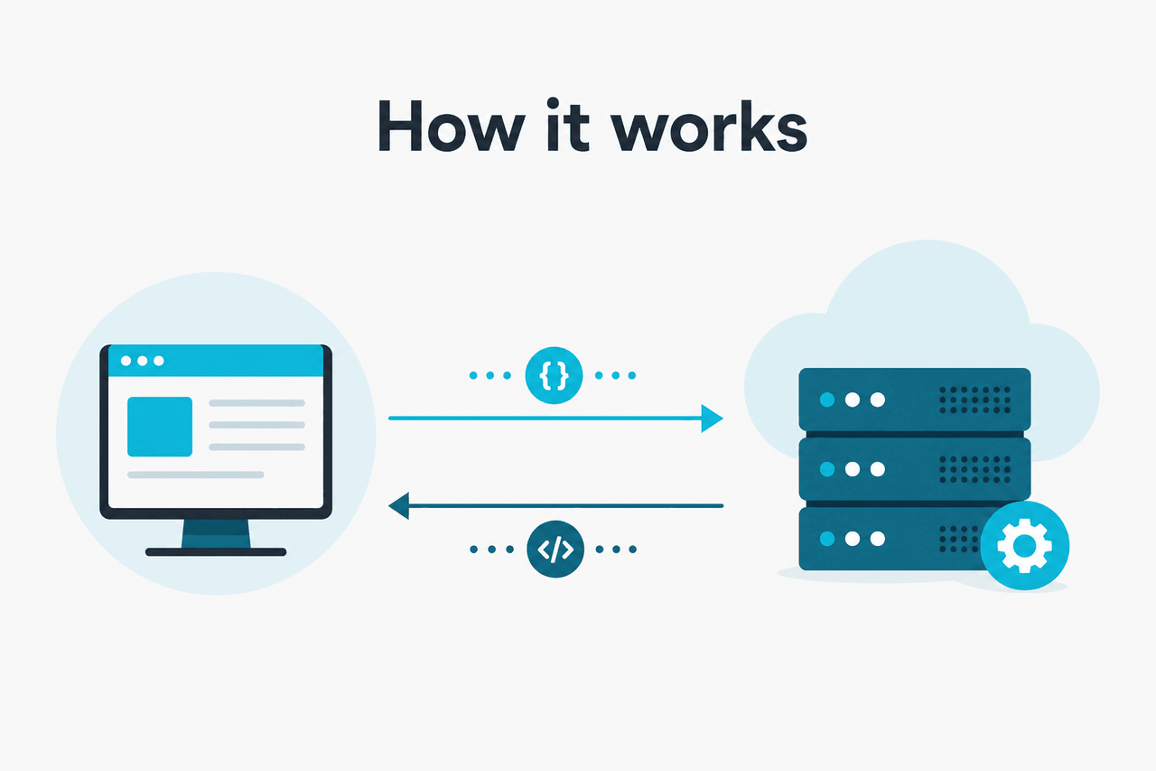 Abstract API request-response illustration