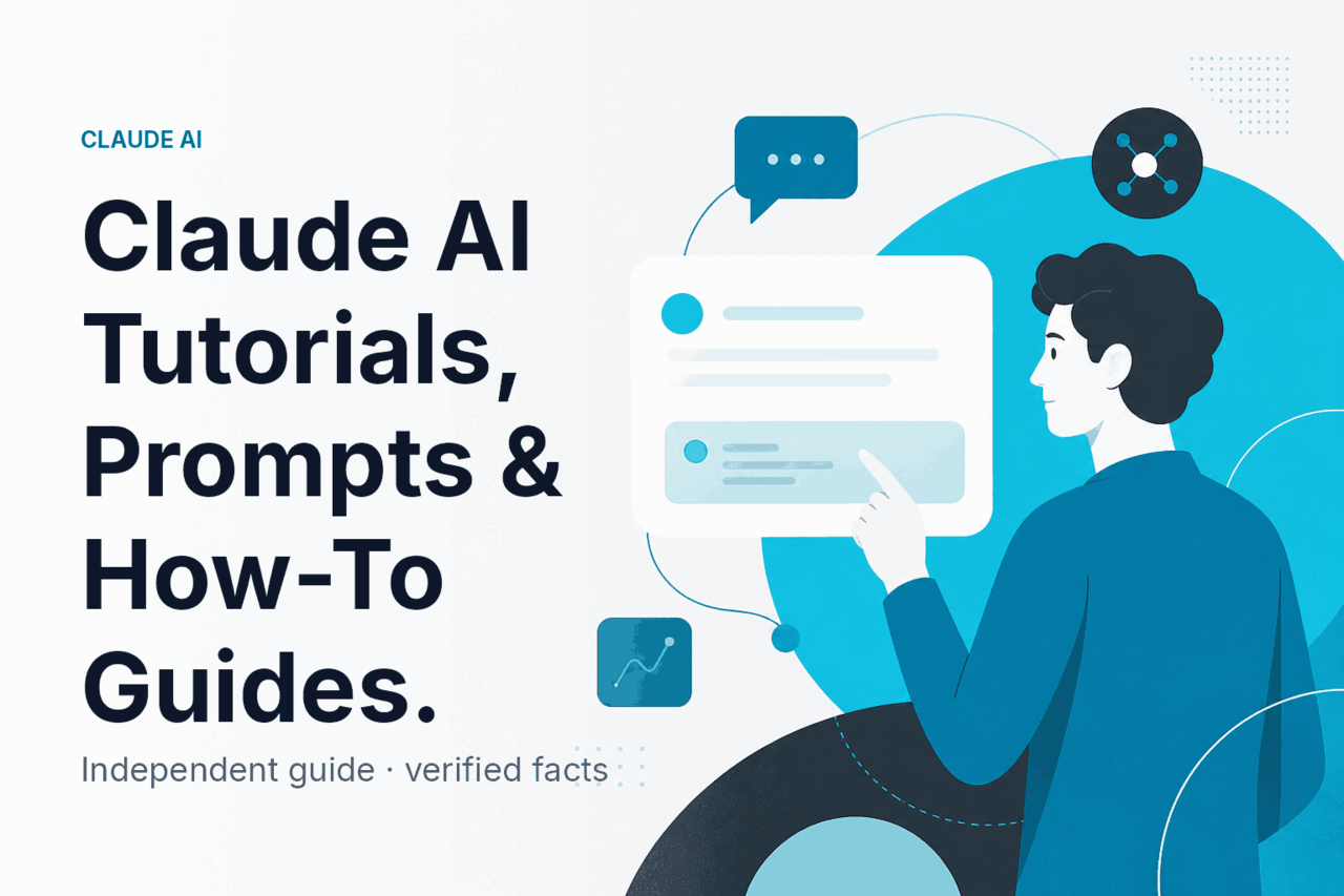 Claude AI Tutorials, Prompts & How-To Guides — hero illustration.