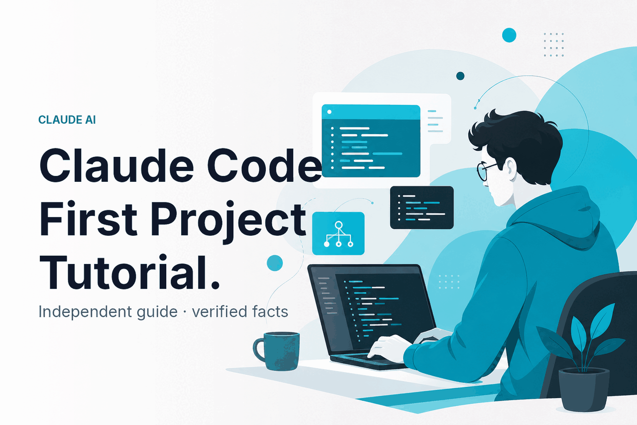 Claude Code First Project Tutorial — hero illustration.