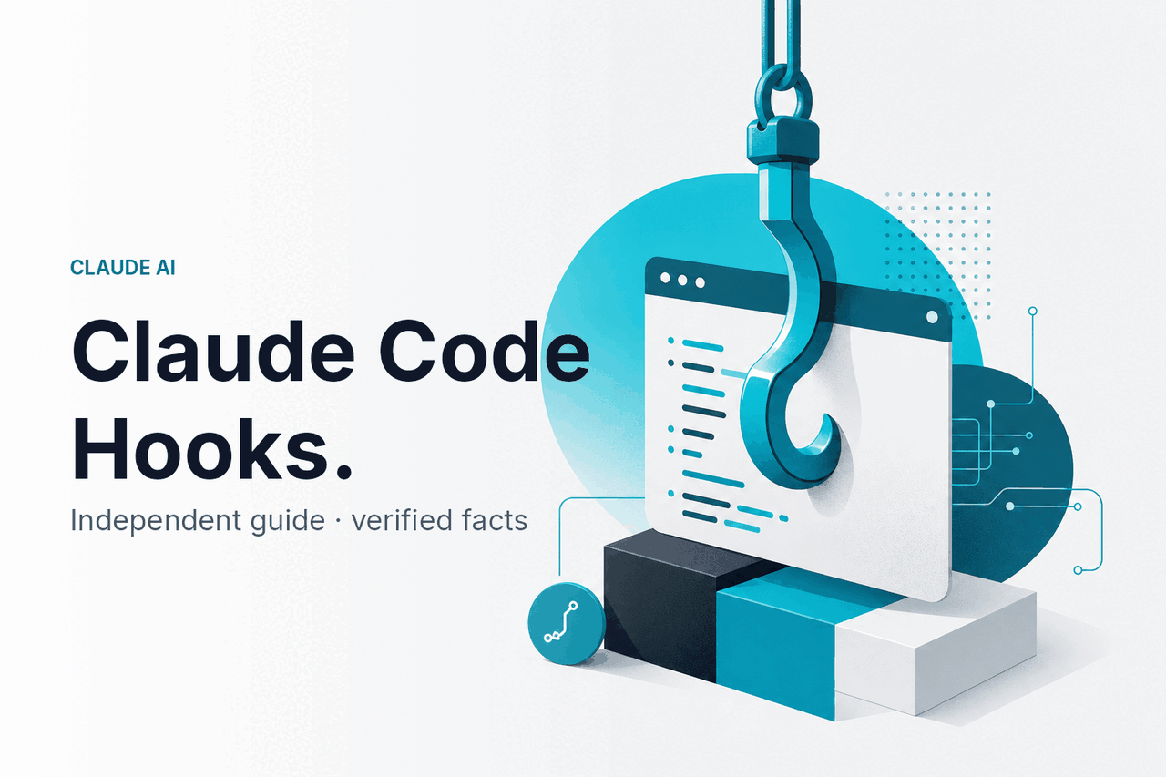 Claude Code Hooks — PreToolUse, PostToolUse, Stop — hero illustration.