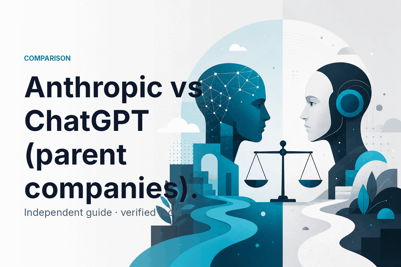 Anthropic vs ChatGPT (parent companies) — hero illustration.