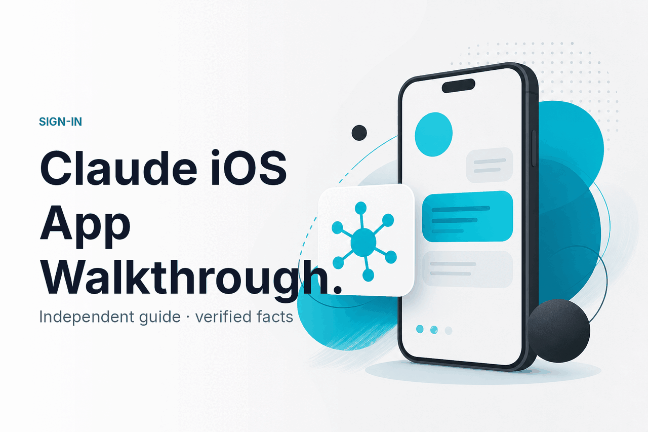 Claude iOS App Walkthrough — hero illustration.