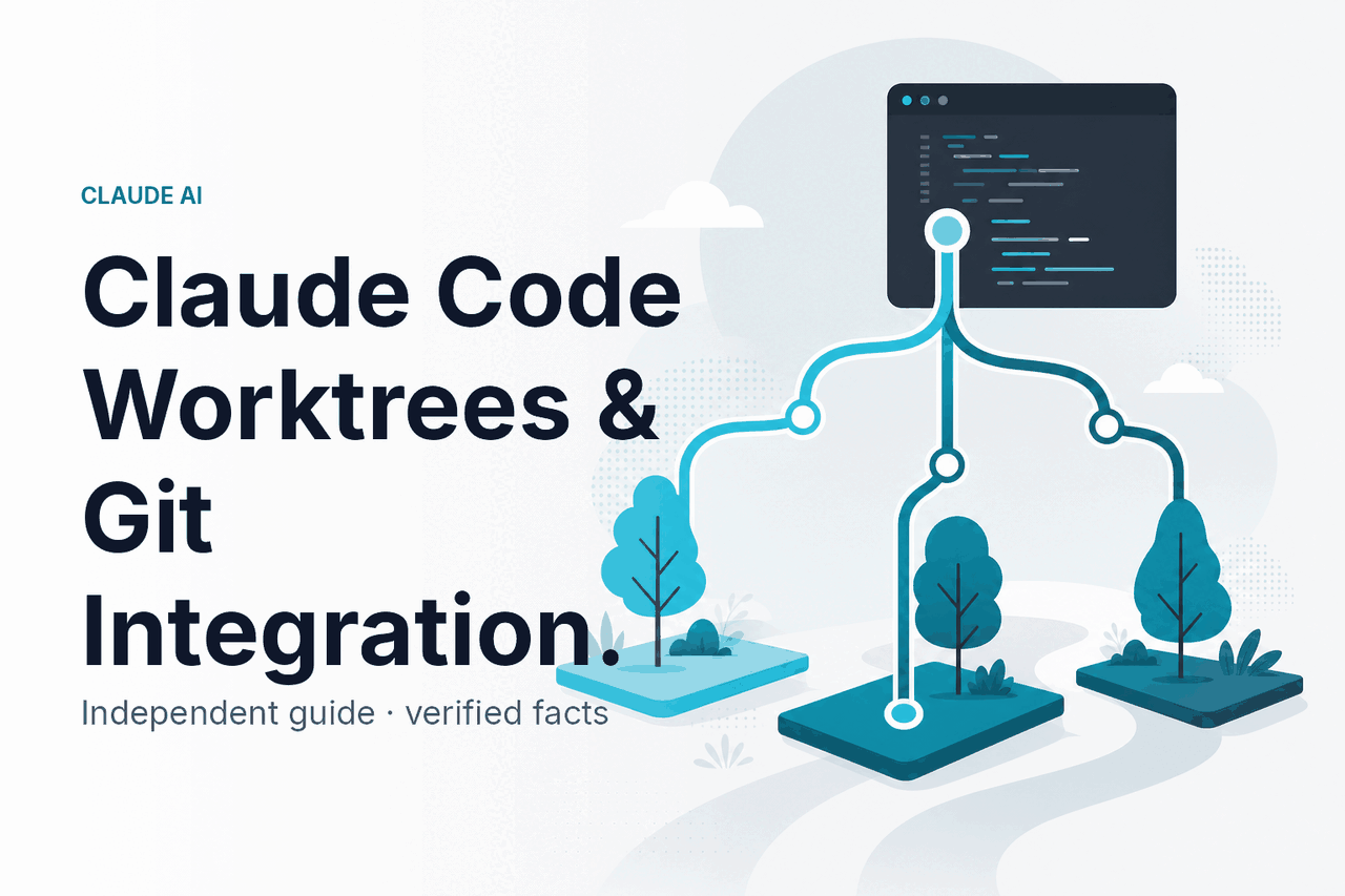 Claude Code Worktrees & Git Integration — hero illustration.