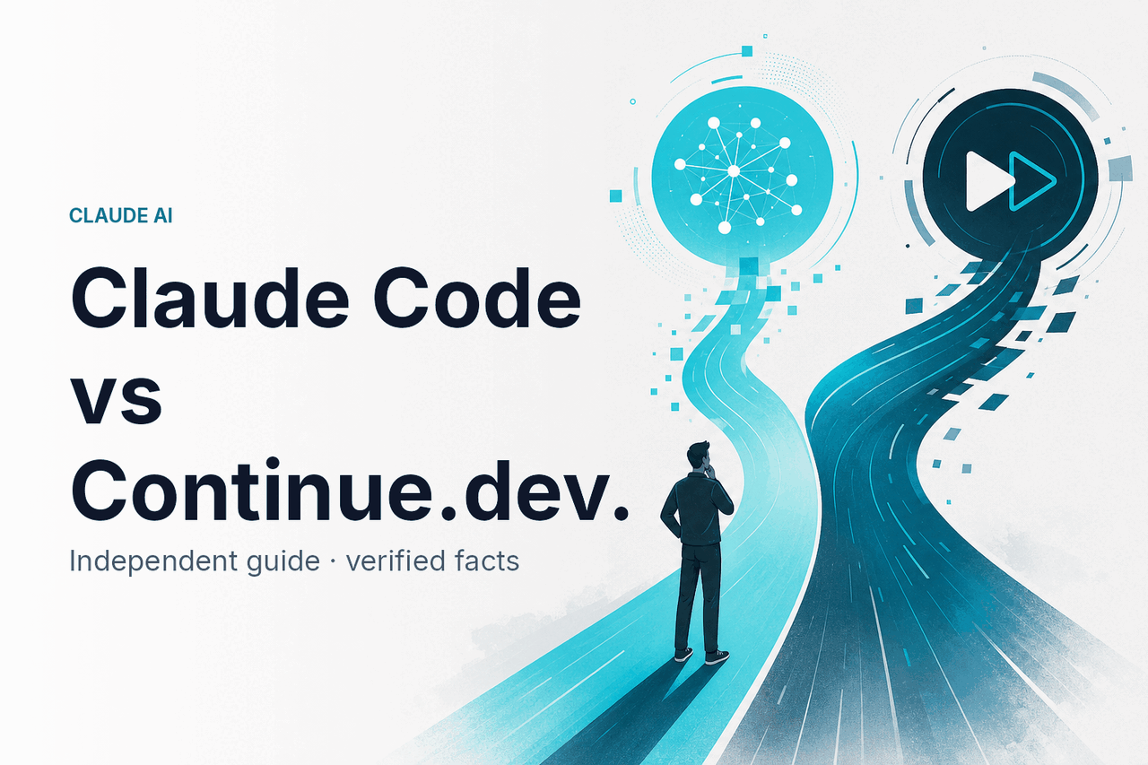 Claude Code vs Continue.dev — hero illustration.