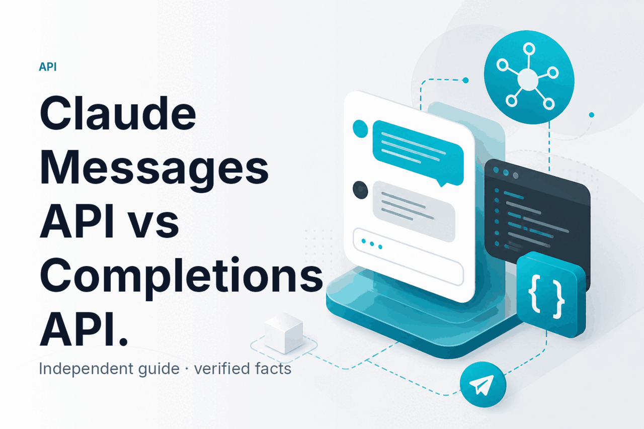 Claude Messages API vs Completions API — hero illustration.