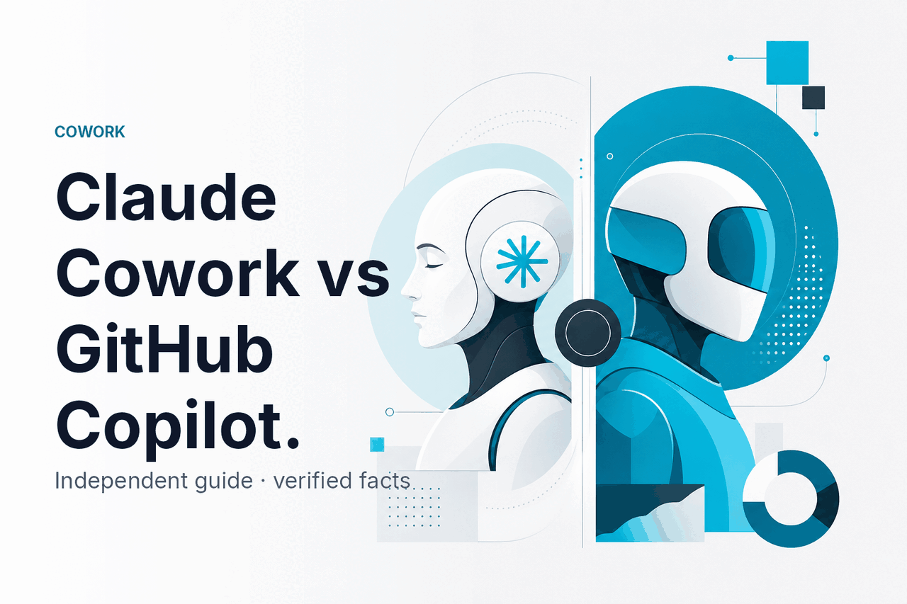 Claude Cowork vs GitHub Copilot — comparison illustration.