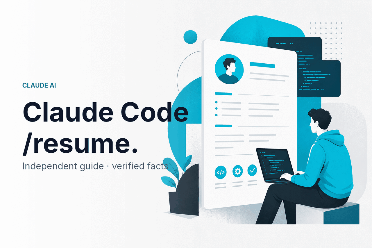 Claude Code /resume — Continue a Session — hero illustration.