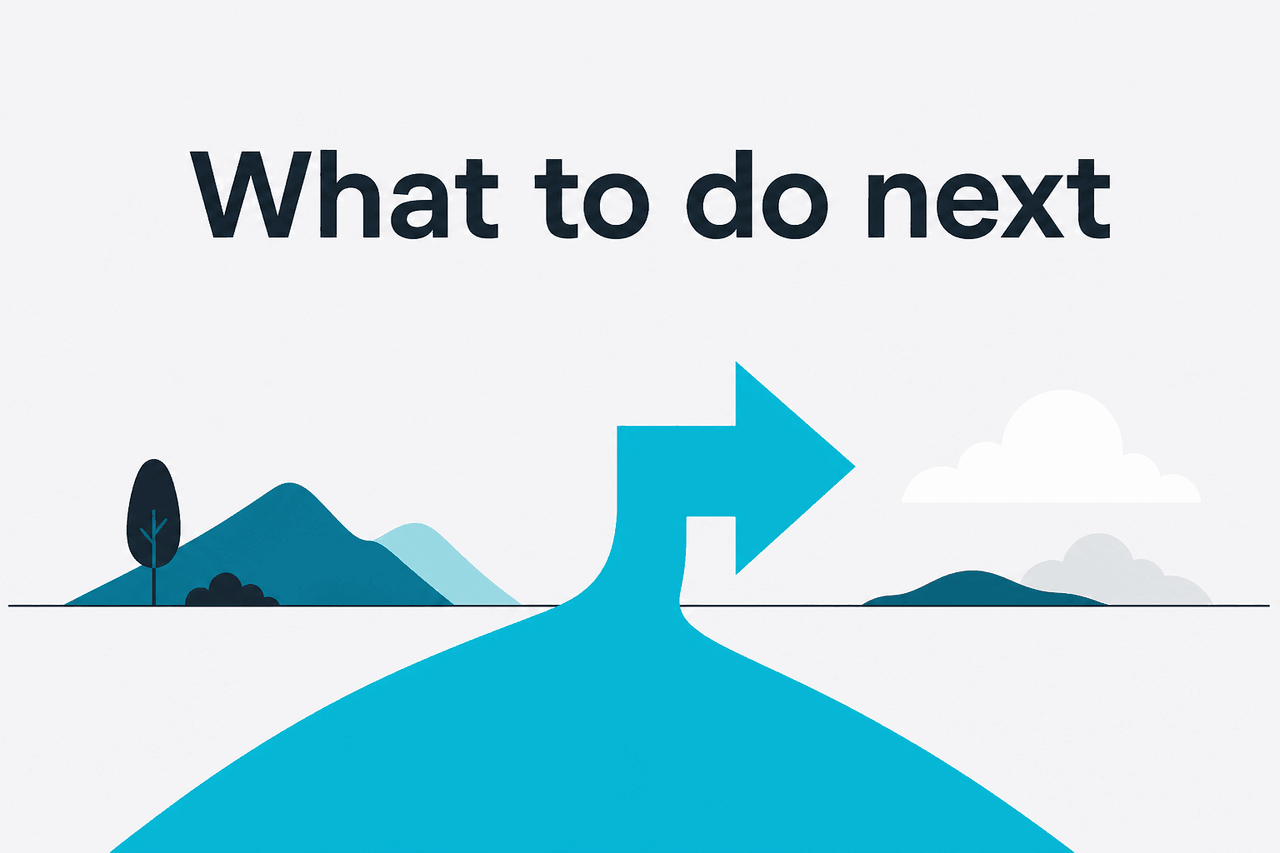 Abstract next-step illustration
