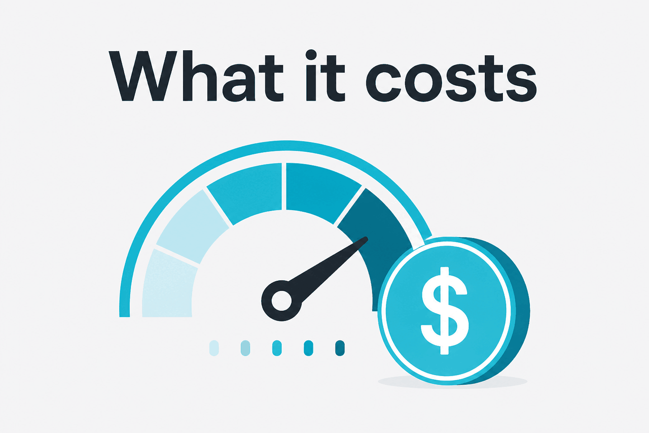 Abstract API metering / pricing illustration