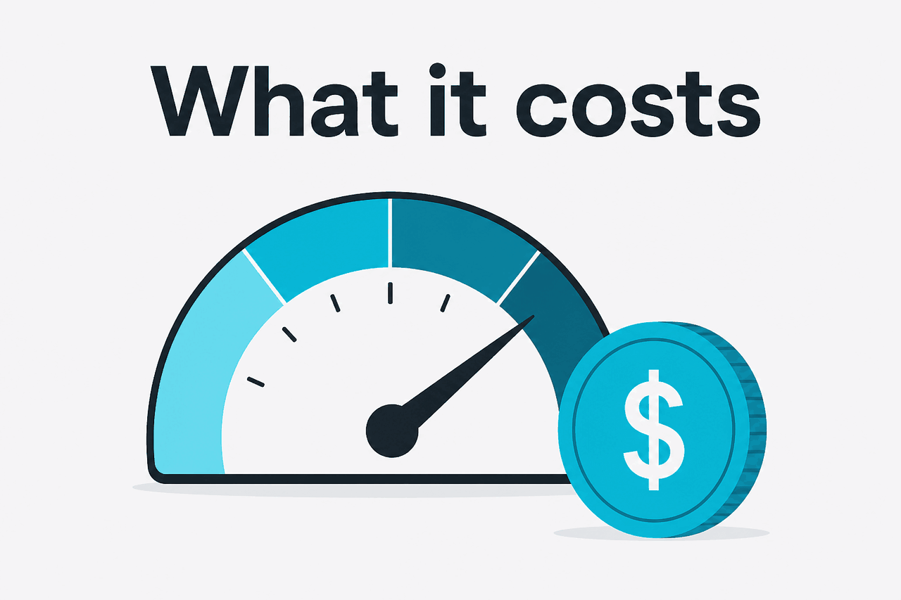 Abstract API metering / pricing illustration