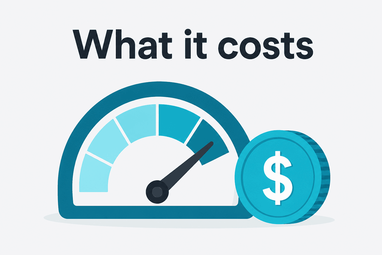 Abstract API metering / pricing illustration