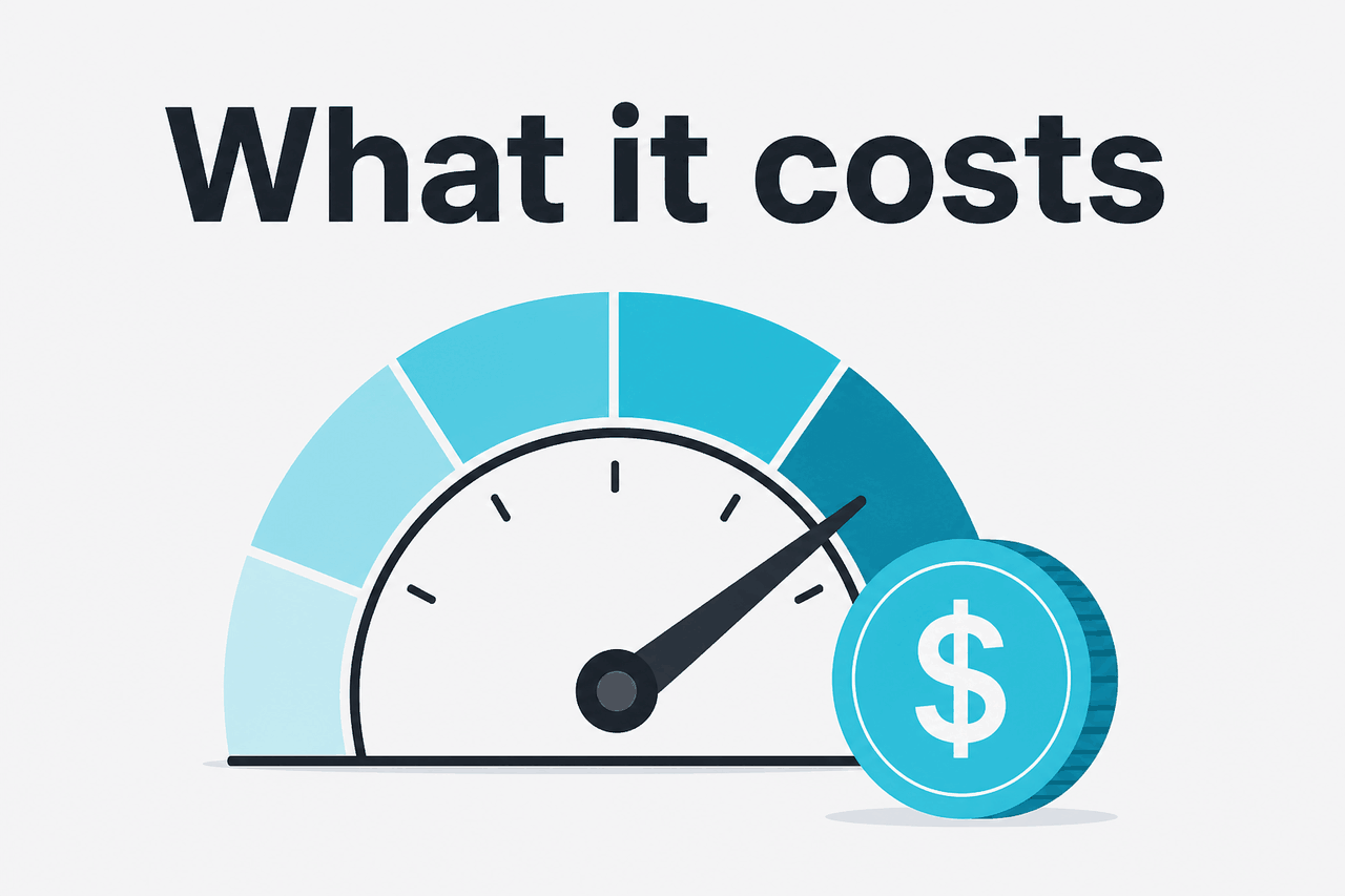 Abstract API metering / pricing illustration