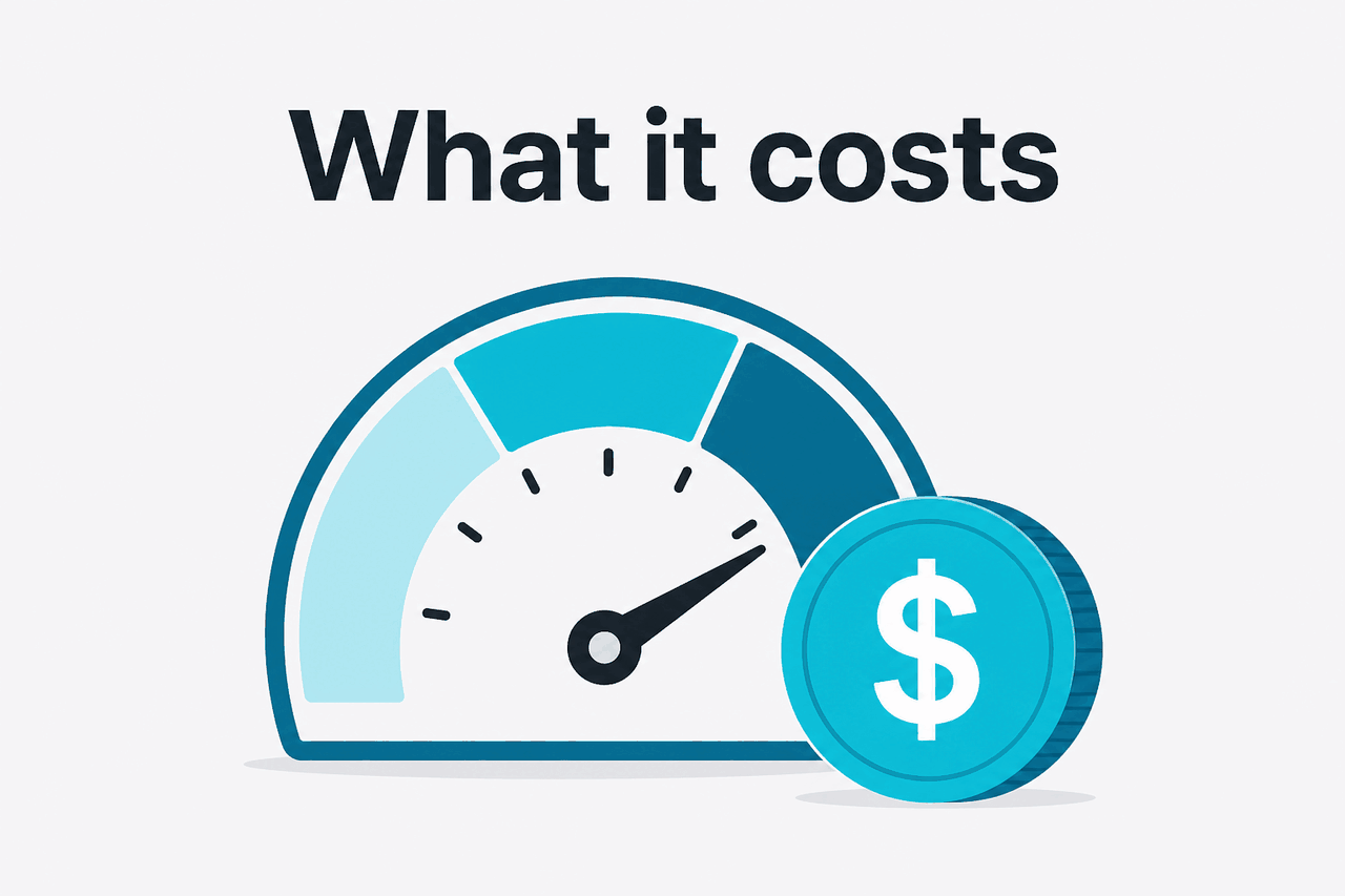 Abstract API metering / pricing illustration