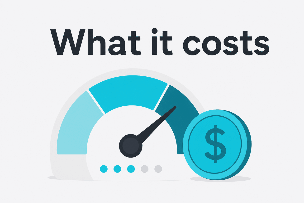Abstract API metering / pricing illustration