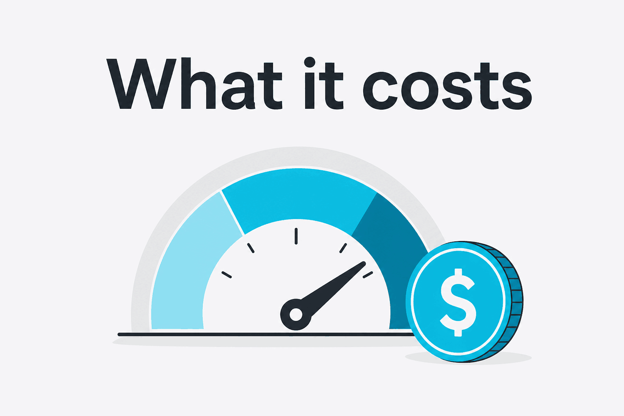 Abstract API metering / pricing illustration