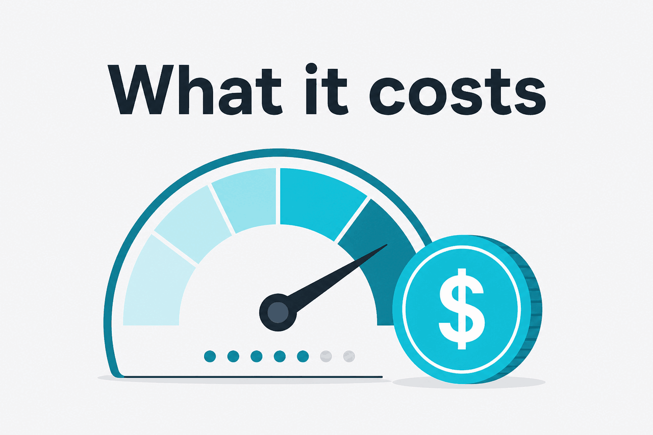 Abstract API metering / pricing illustration