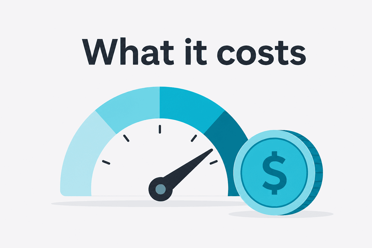 Abstract API metering / pricing illustration