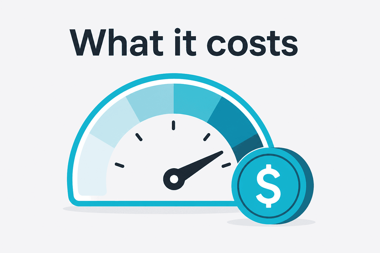 Abstract API metering / pricing illustration