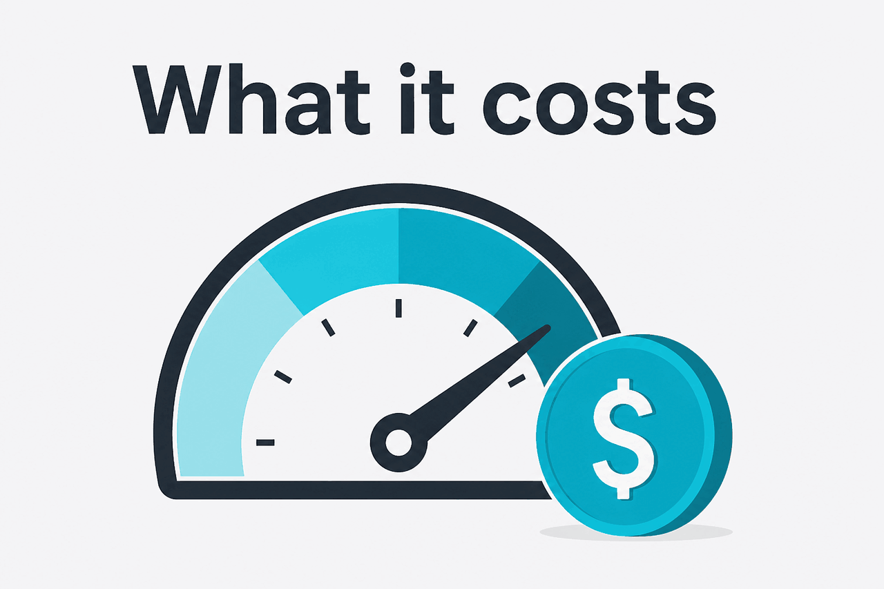 Abstract API metering / pricing illustration