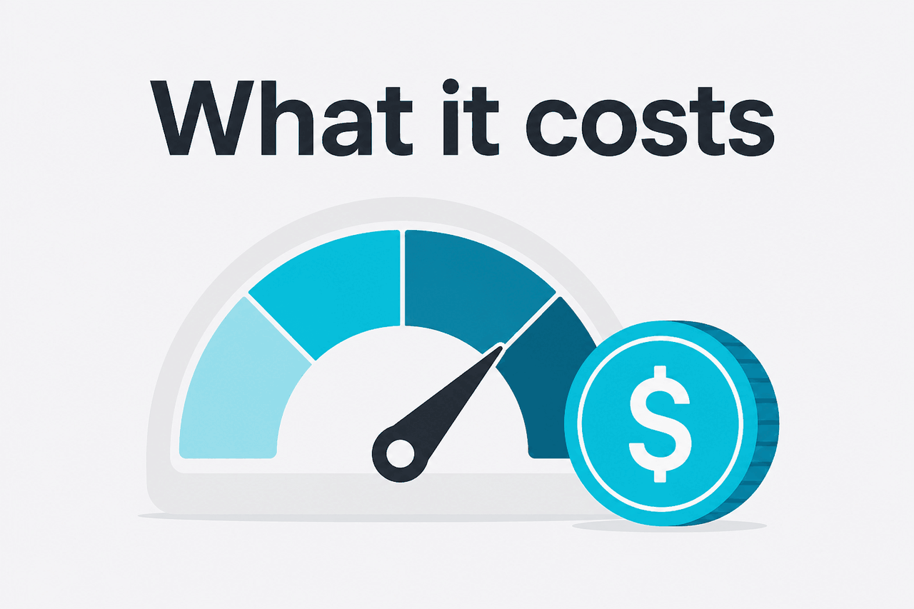 Abstract API metering / pricing illustration