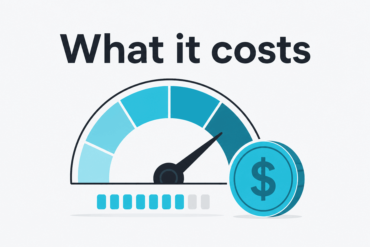 Abstract API metering / pricing illustration
