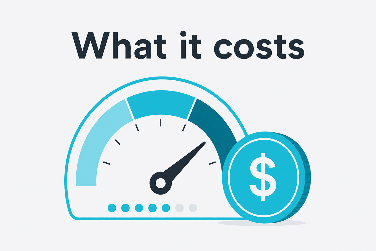 Abstract API metering / pricing illustration