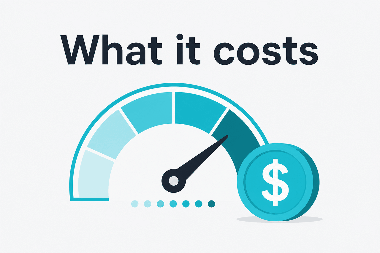 Abstract API metering / pricing illustration