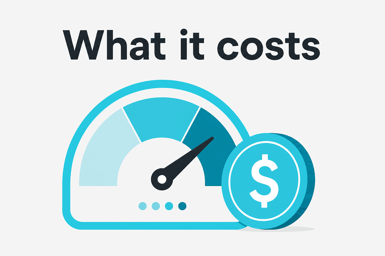 Abstract API metering / pricing illustration