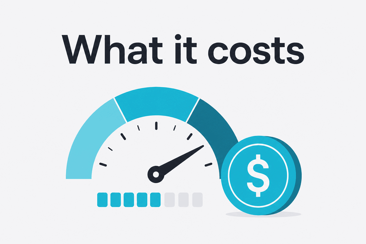 Abstract API metering / pricing illustration