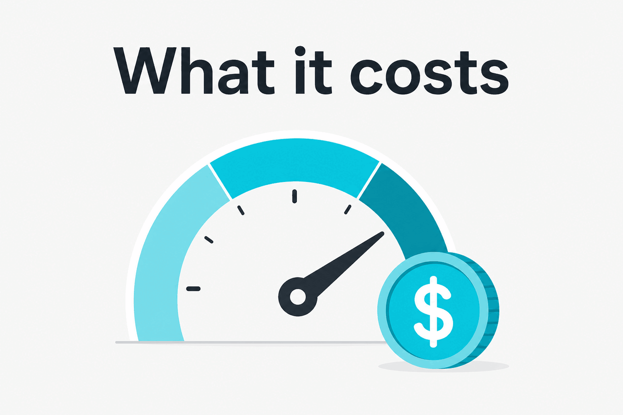 Abstract API metering / pricing illustration