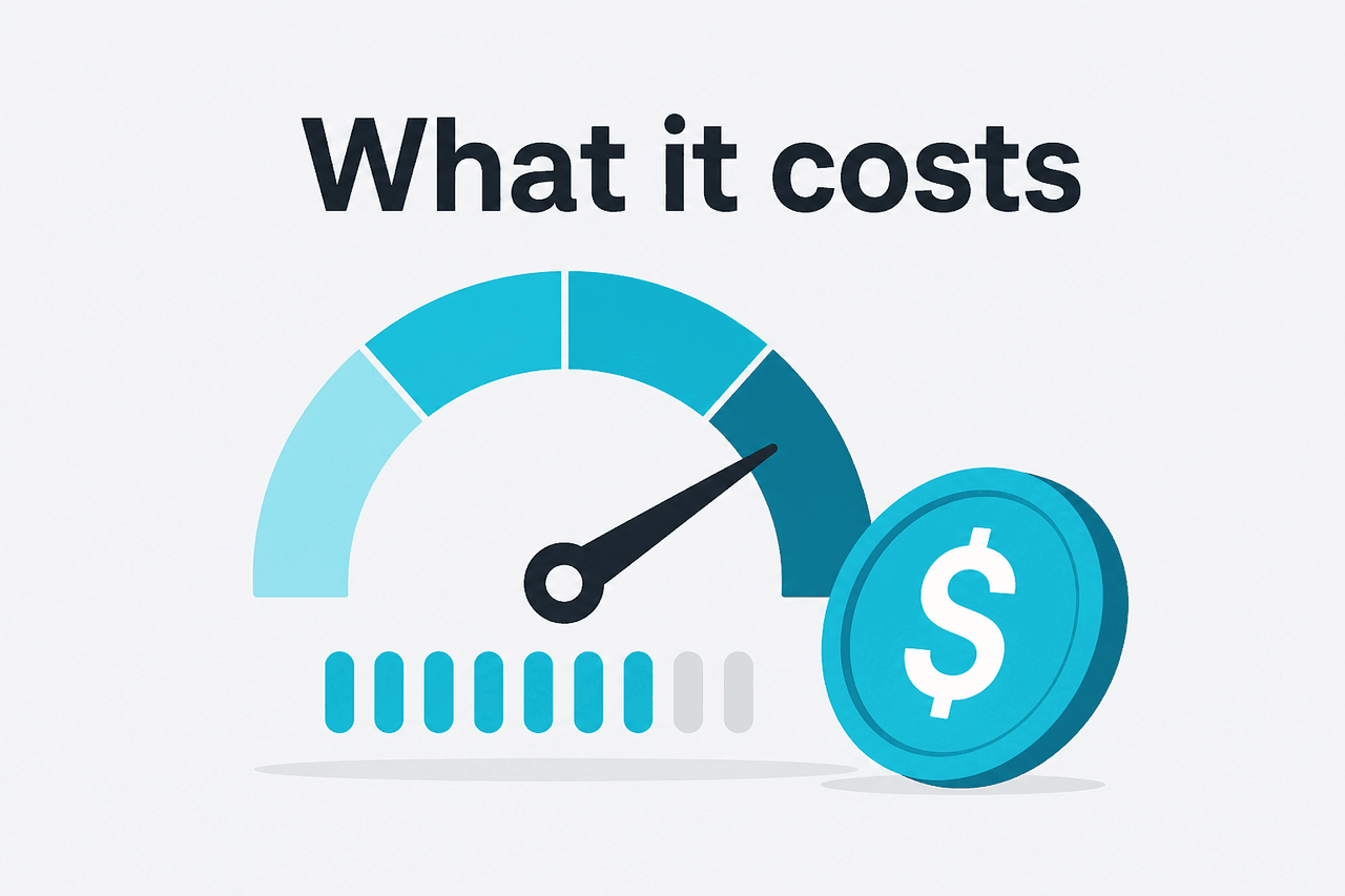 Abstract API metering / pricing illustration