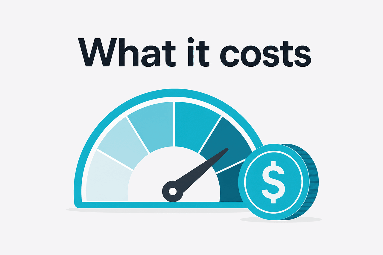 Abstract API metering / pricing illustration