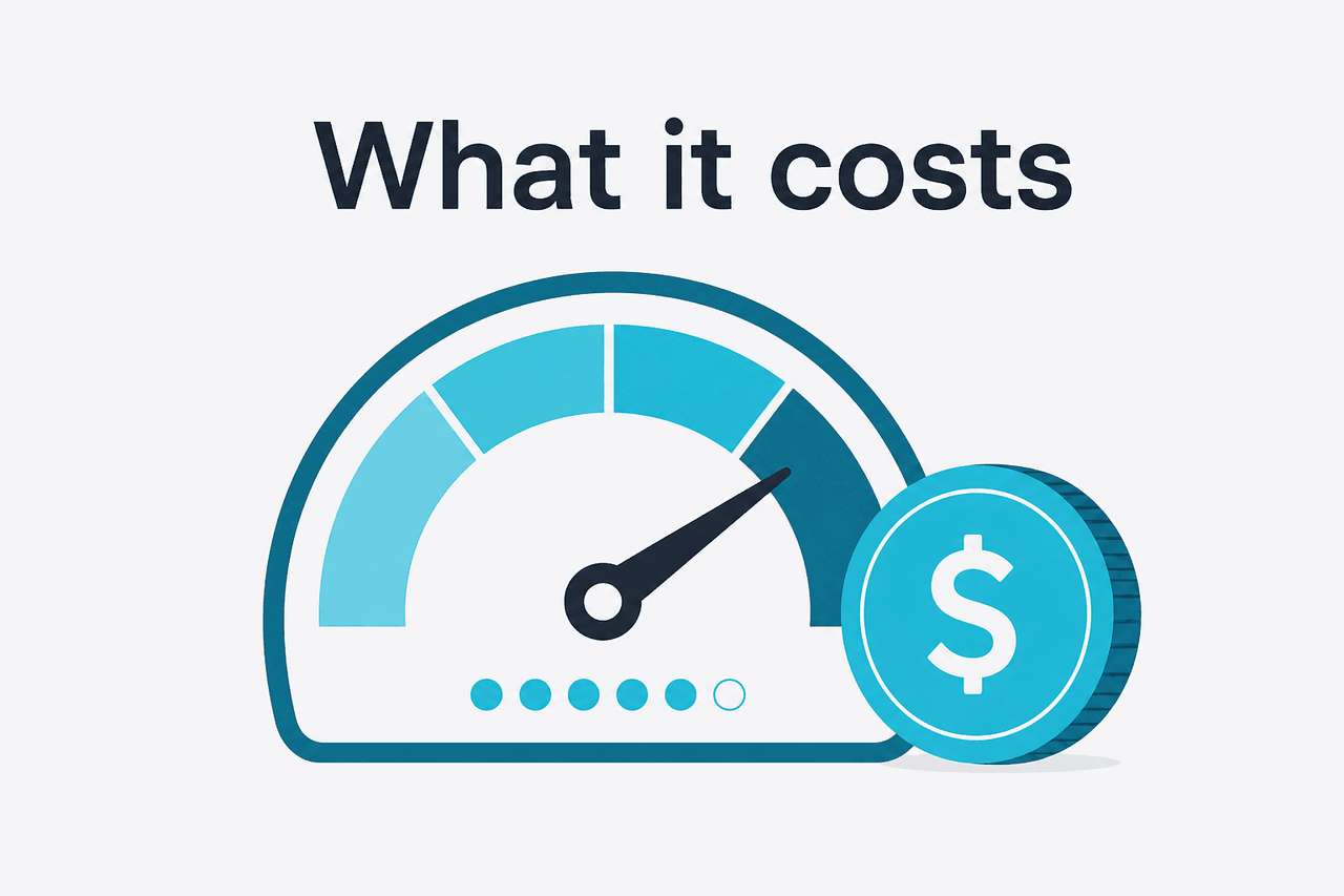 Abstract API metering / pricing illustration