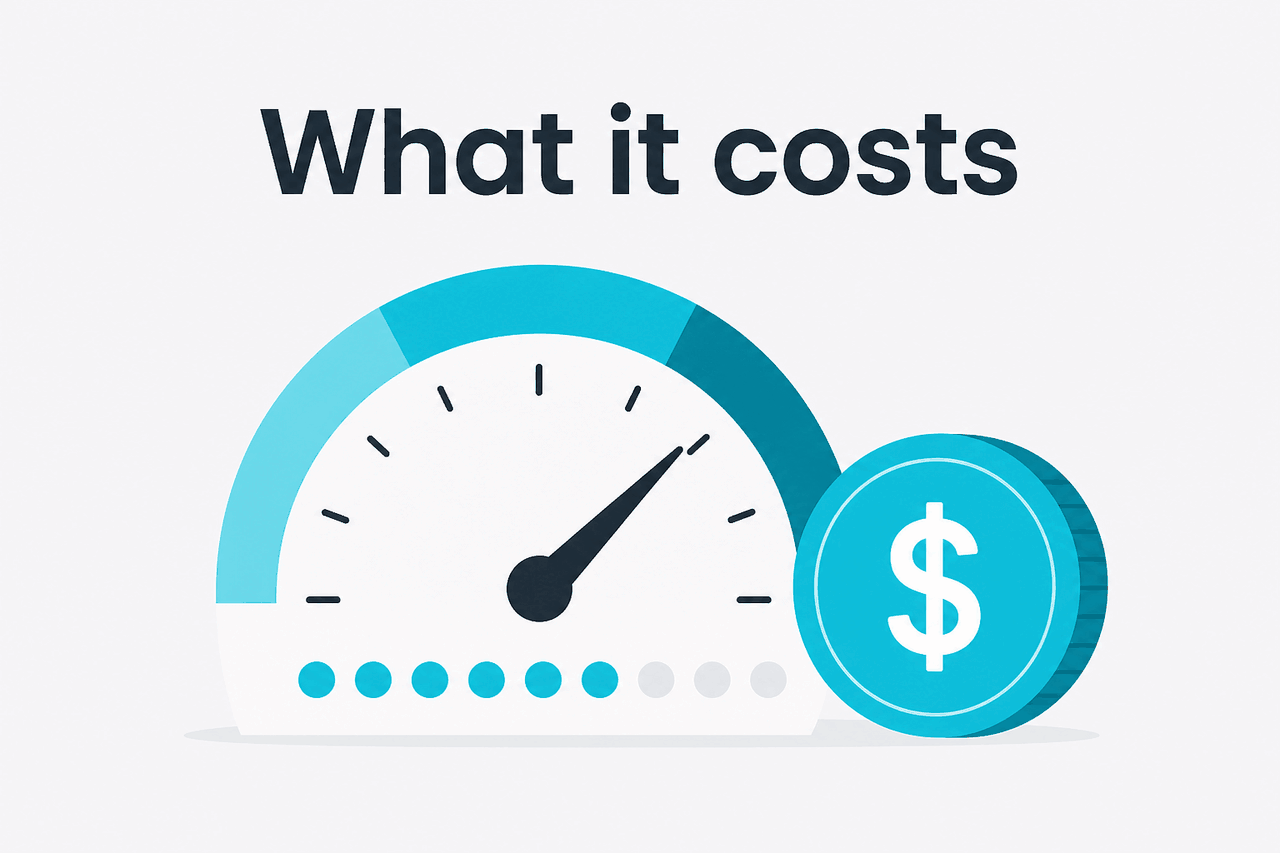 Abstract API metering / pricing illustration
