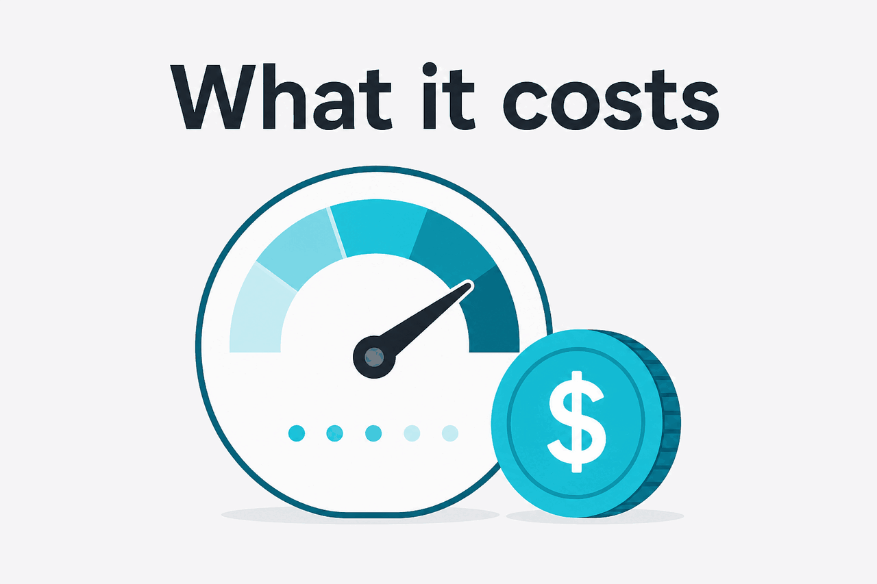 Abstract API metering / pricing illustration