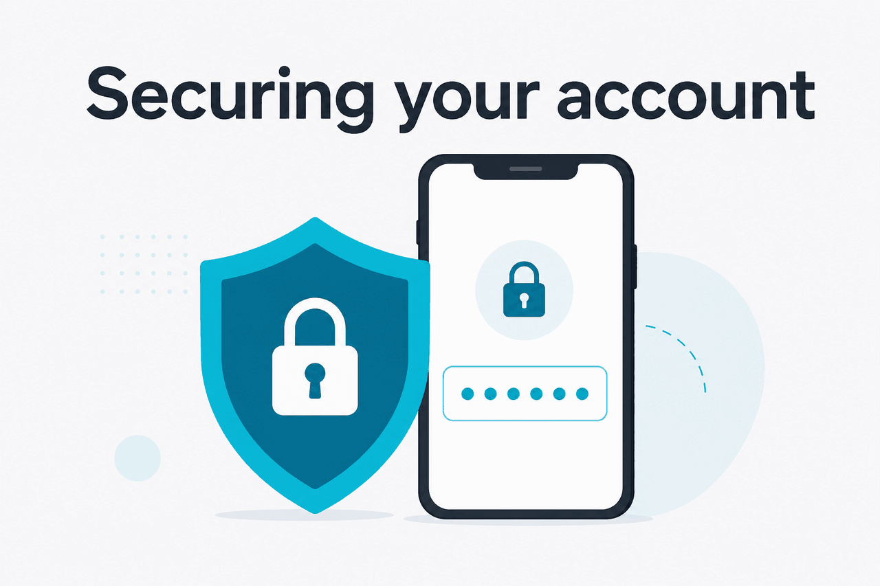 Abstract two-factor authentication illustration