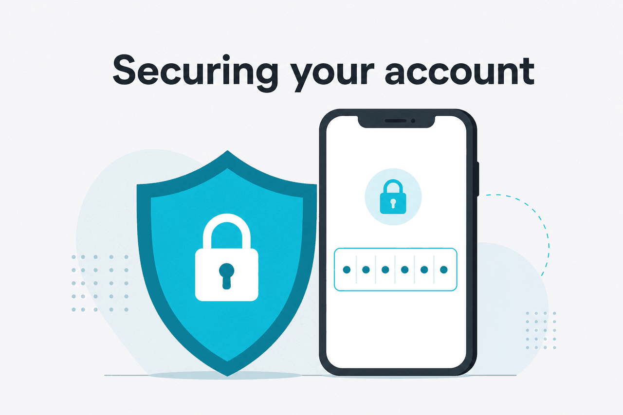 Abstract two-factor authentication illustration