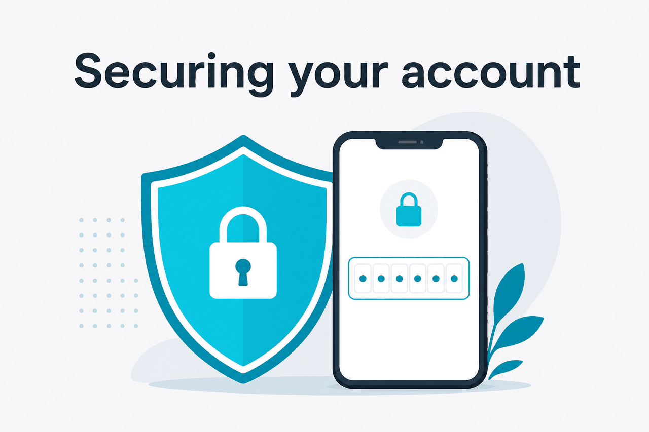 Abstract two-factor authentication illustration