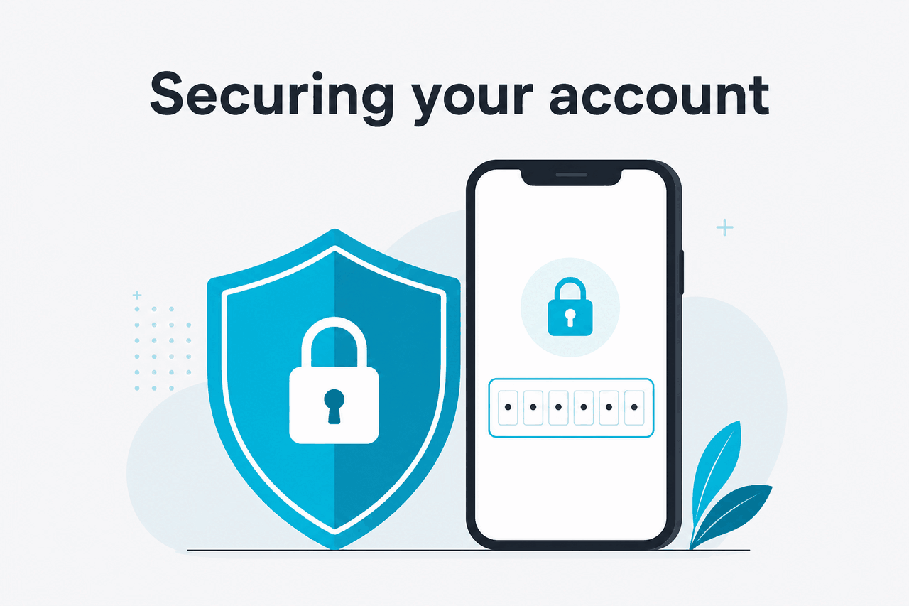 Abstract two-factor authentication illustration