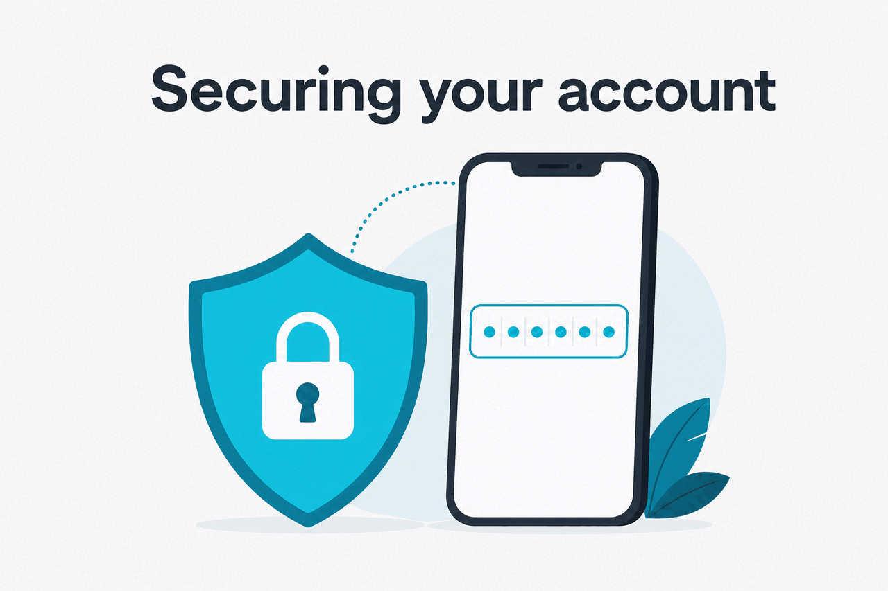 Abstract two-factor authentication illustration