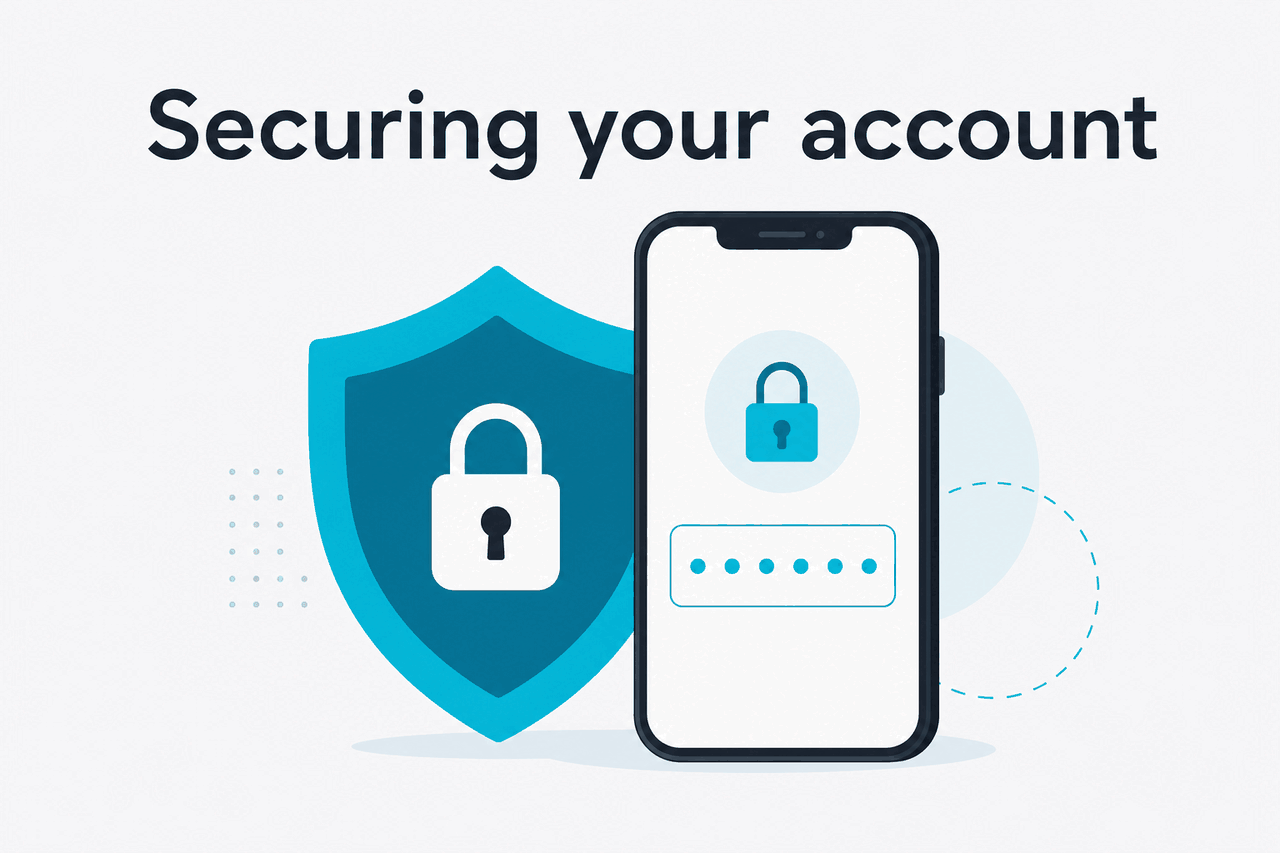 Abstract two-factor authentication illustration