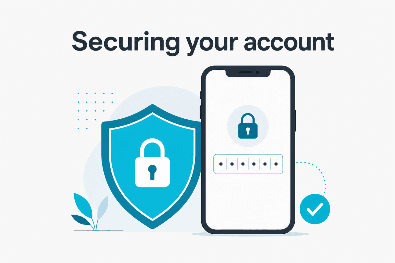 Abstract two-factor authentication illustration