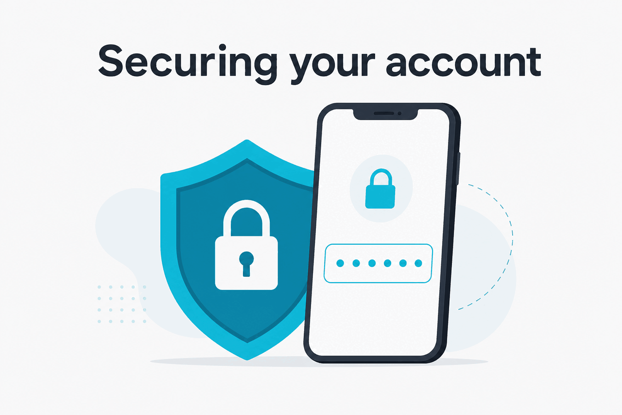 Abstract two-factor authentication illustration