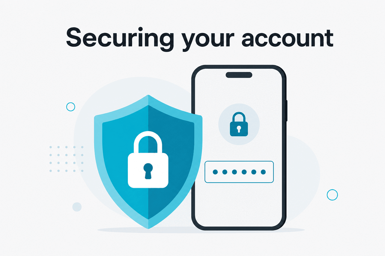 Abstract two-factor authentication illustration
