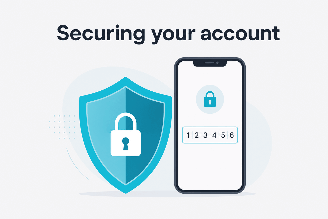 Abstract two-factor authentication illustration