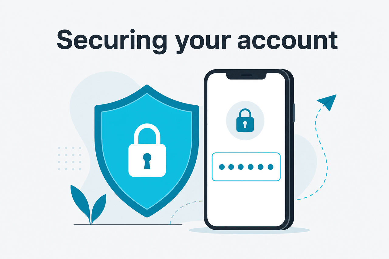 Abstract two-factor authentication illustration