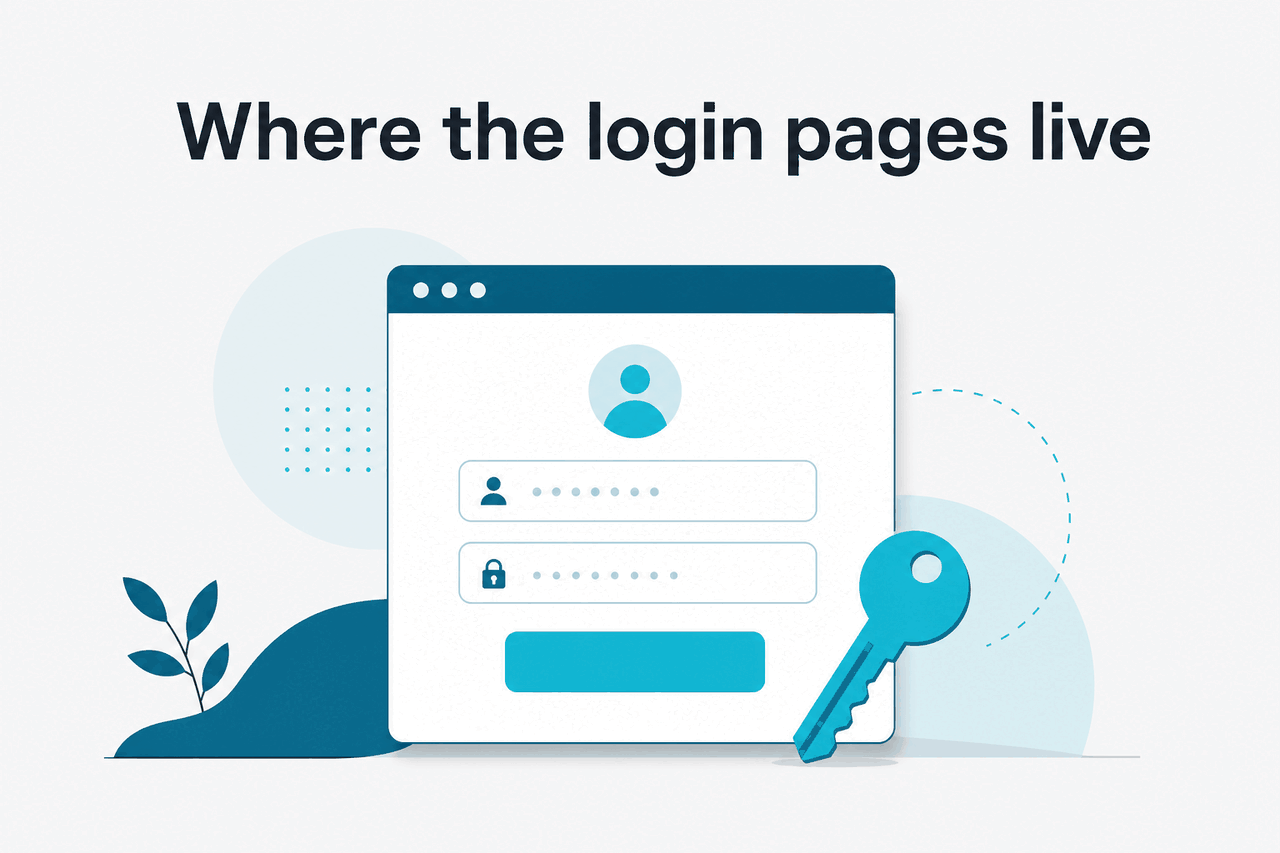 Abstract sign-in screen illustration