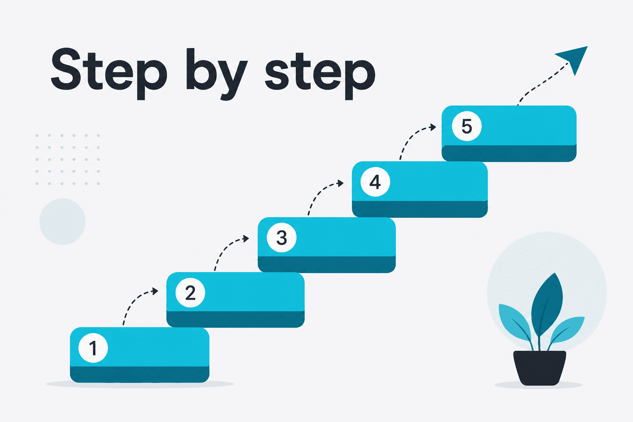 Abstract tutorial-steps illustration