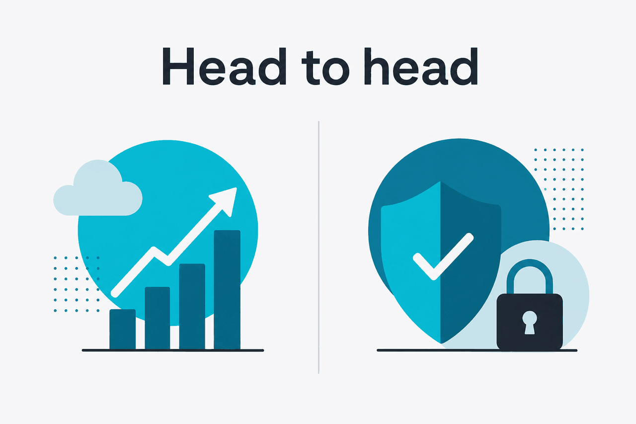 Abstract comparison layout illustration